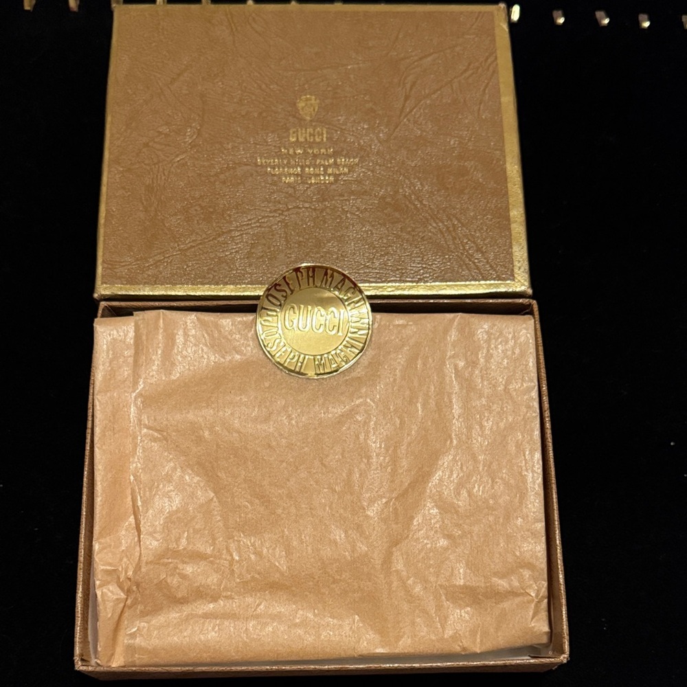 Gucci Gift Empty Box Gold Tone with Paper wrap